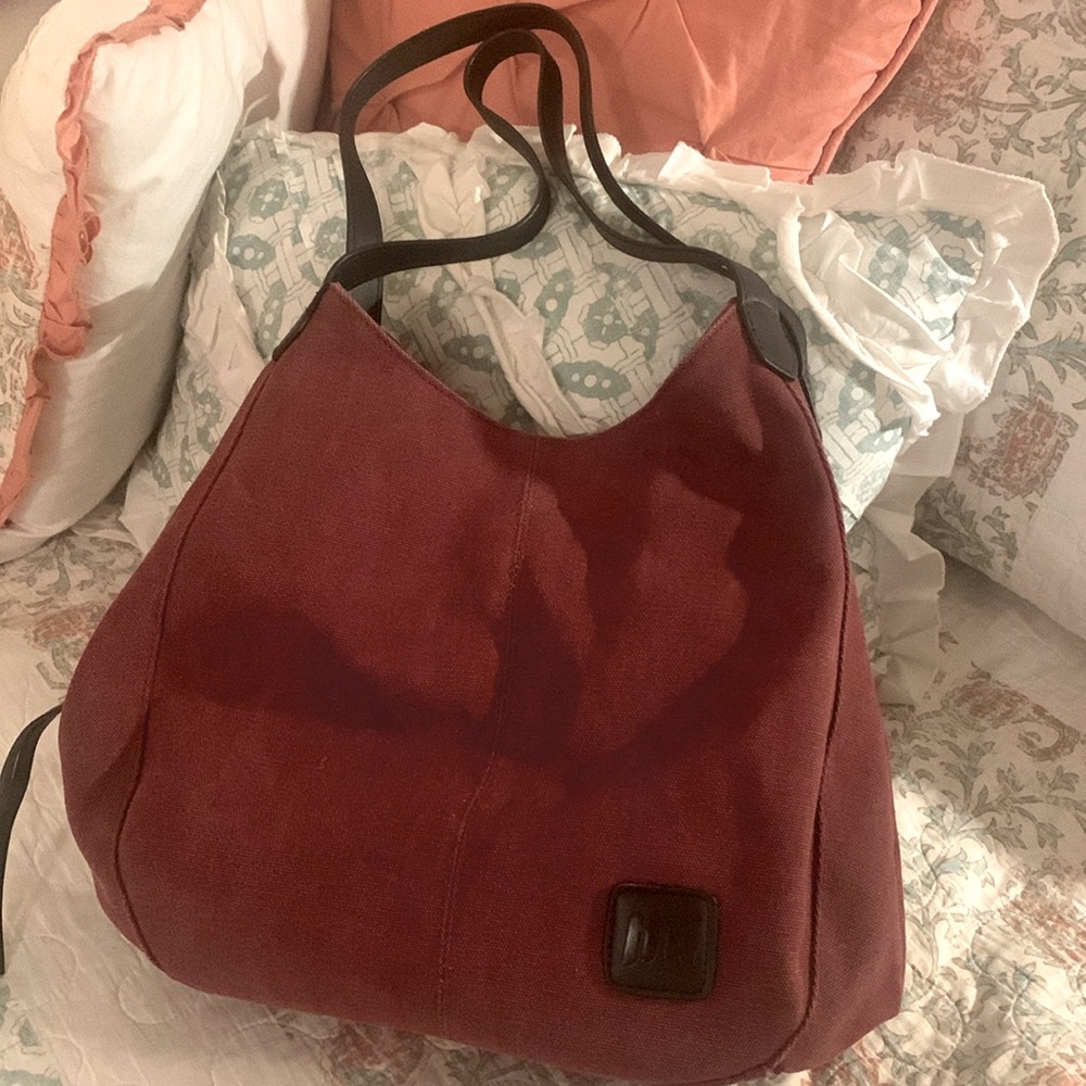 Burgundy canvas purse